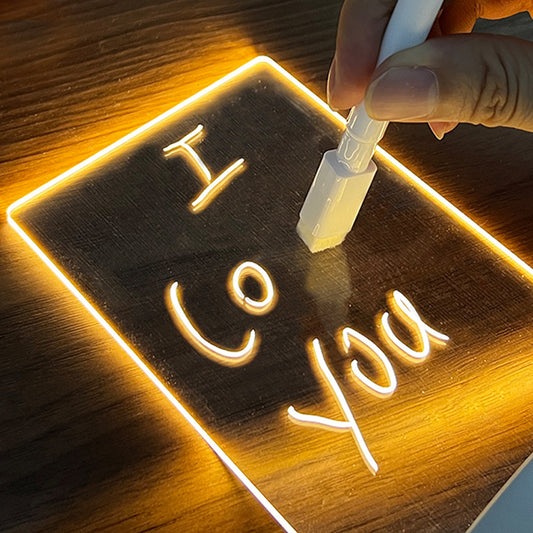 Creative Note Board Led Night Light USB Message Board with pen